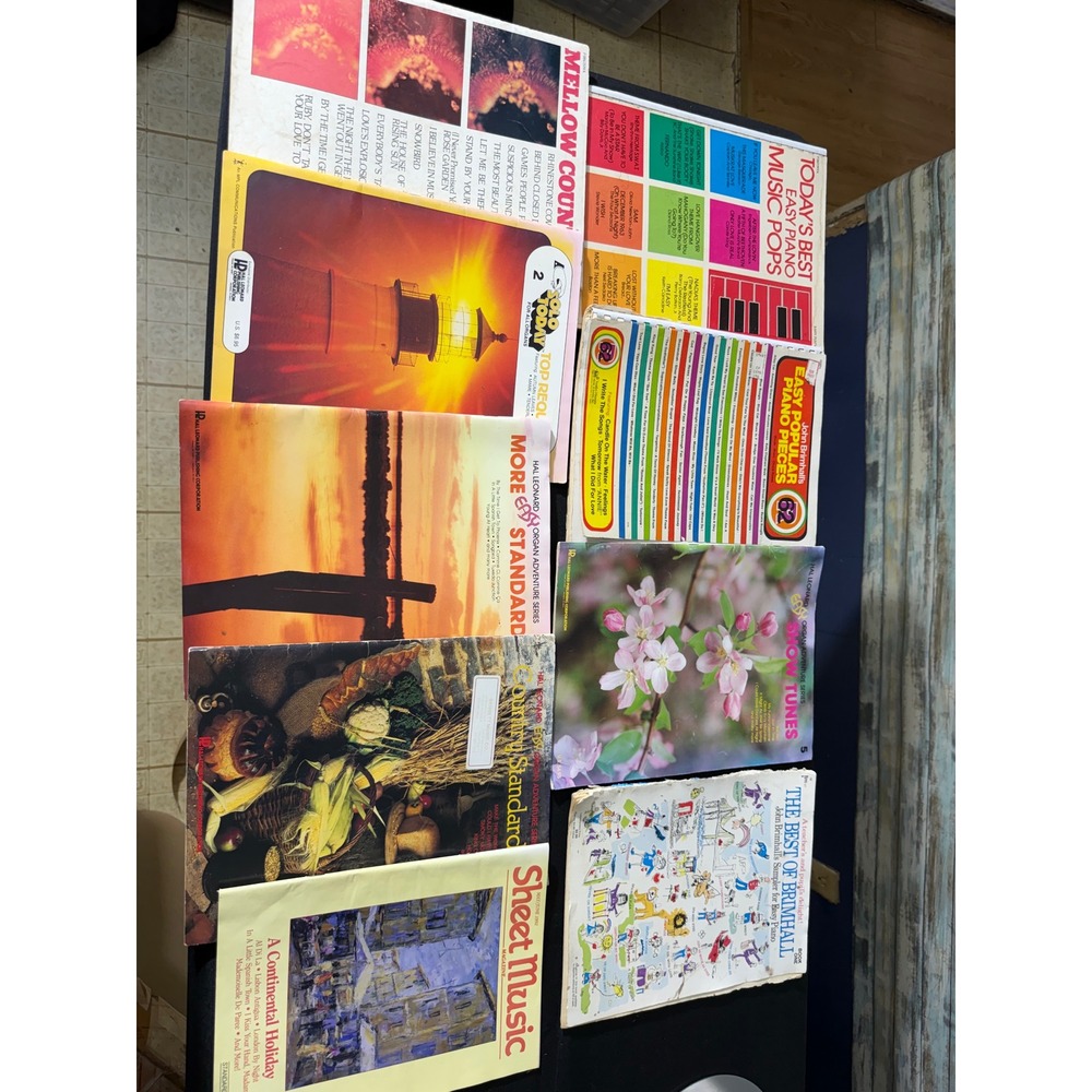 Hal Leonard Sheet Music Lot 8pc Multicolor Good Vintage Piano Organ Songbooks